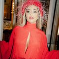 Rita Ora Sexy Pictures, Revealing Red Dress